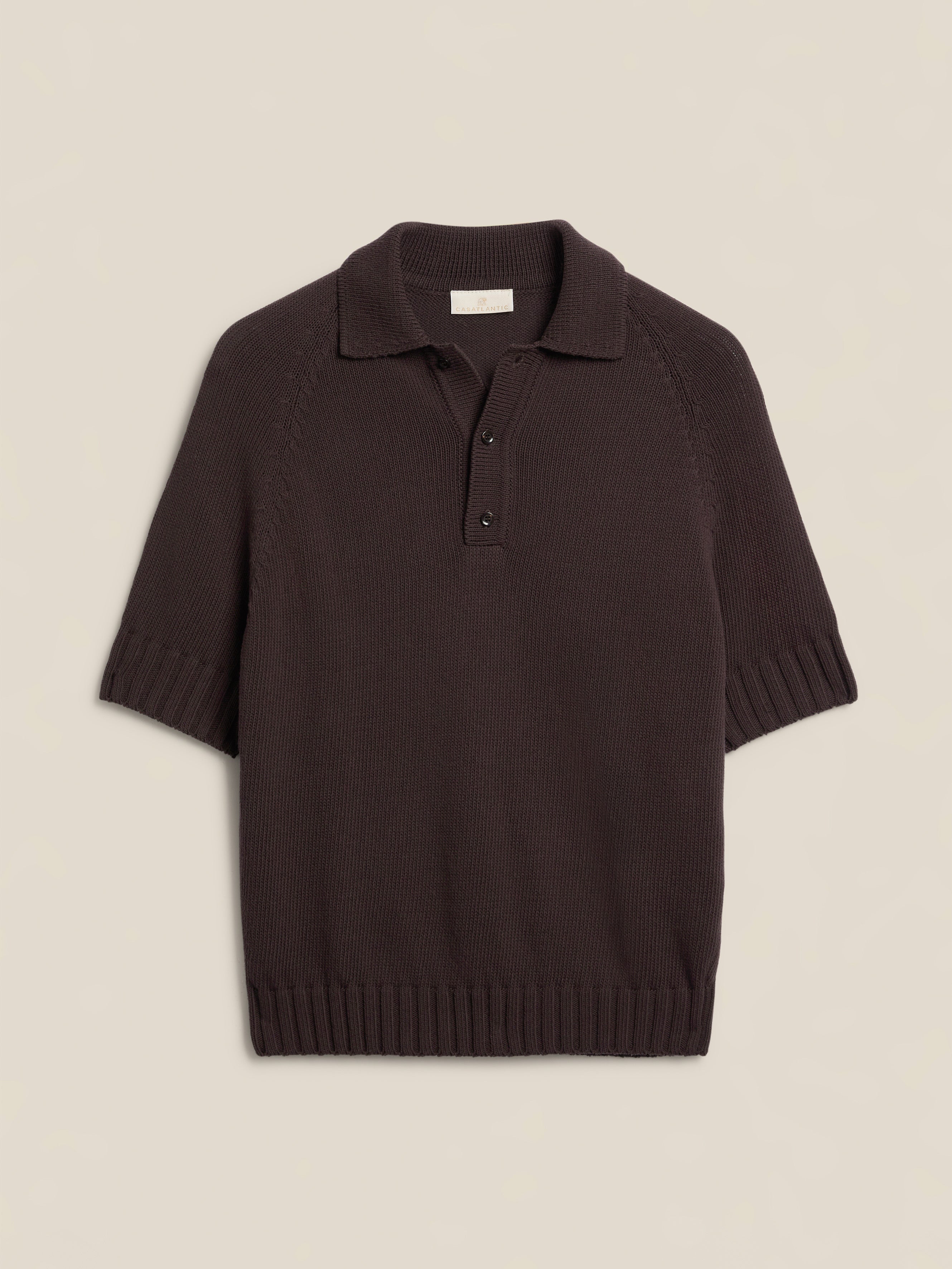 Ahfir | Dark Brown Cotton Knit Polo