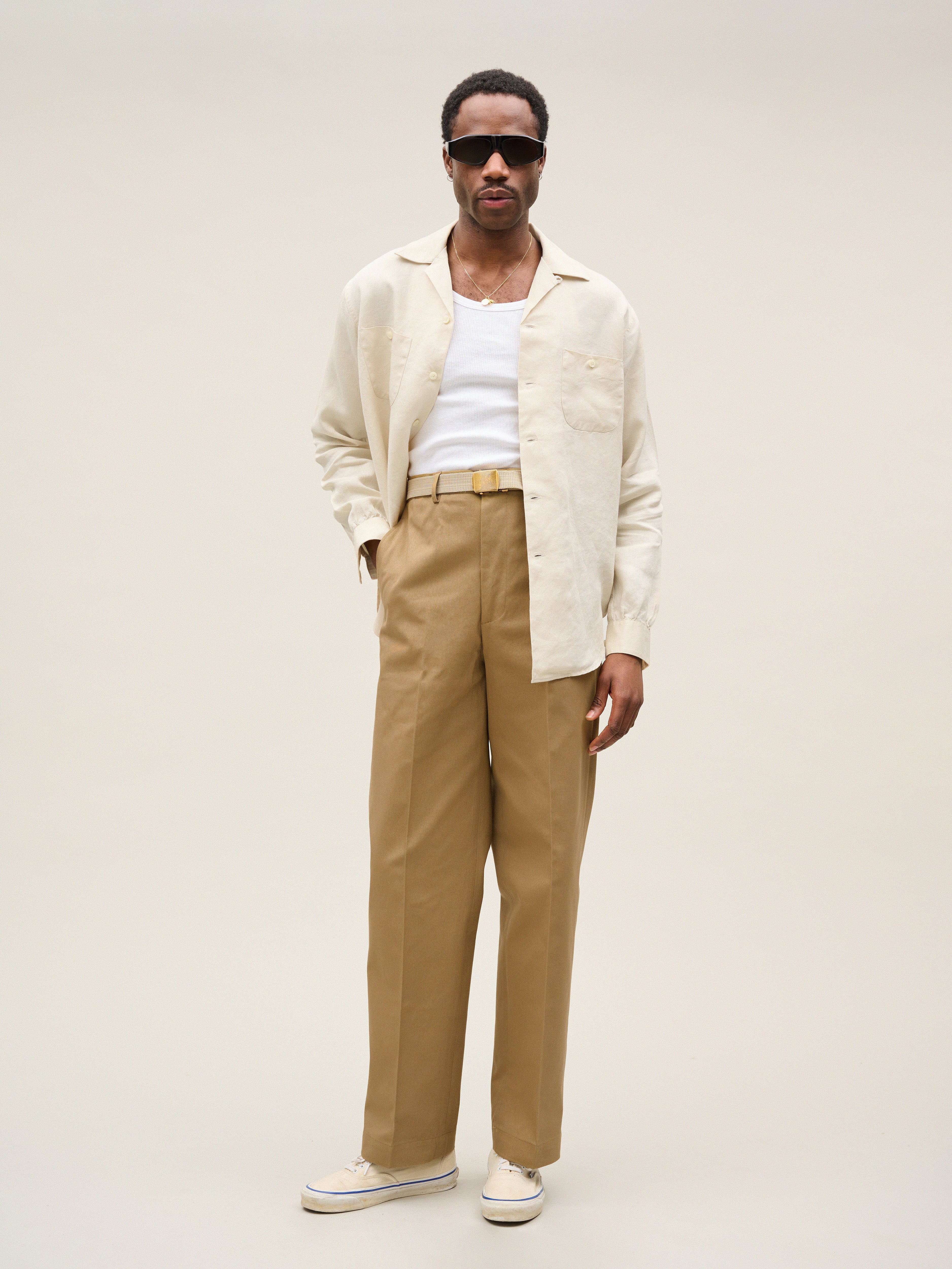Taza | Khaki Cotton Trousers