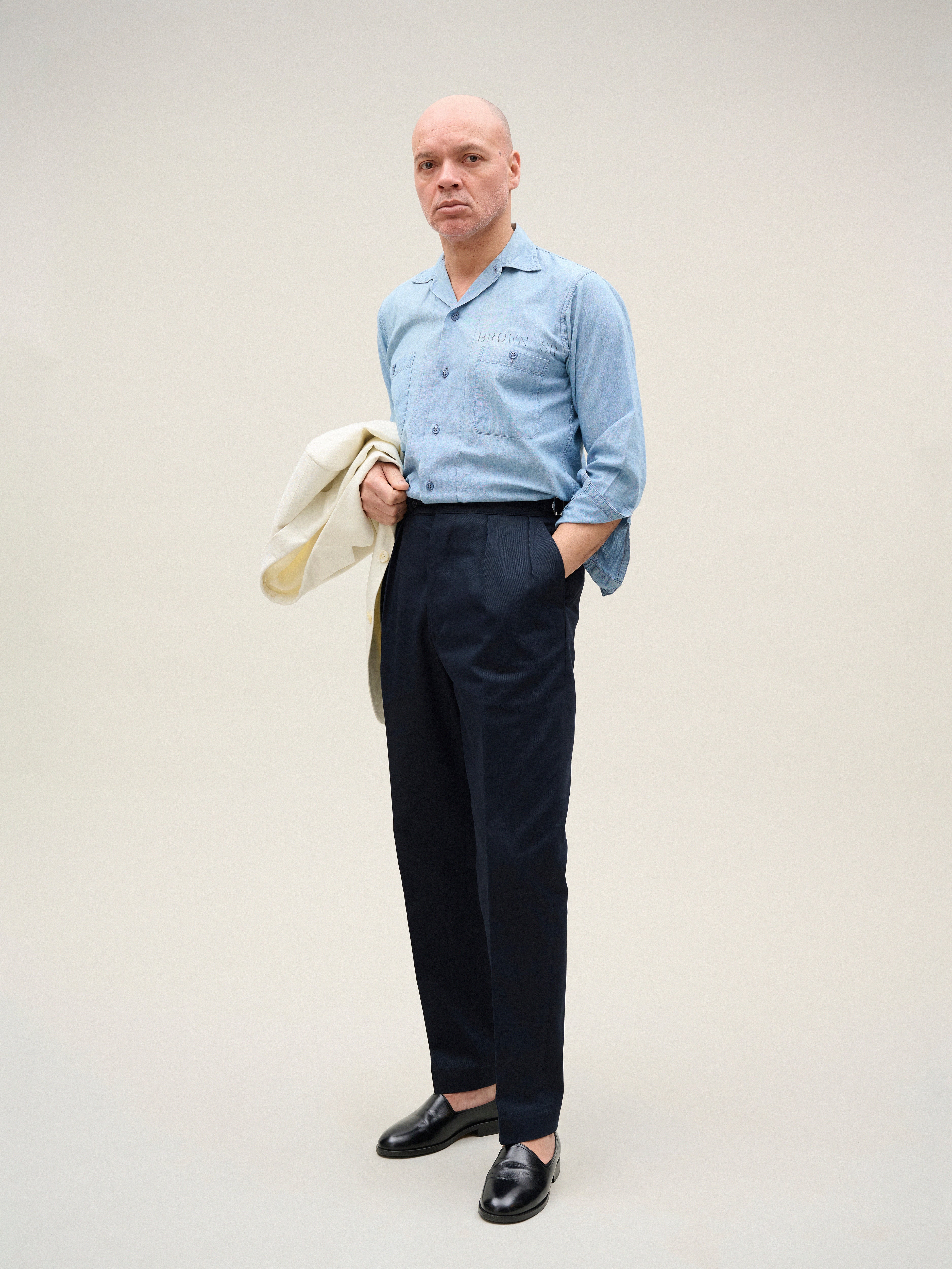 Safi | Deep Navy Cotton Trousers