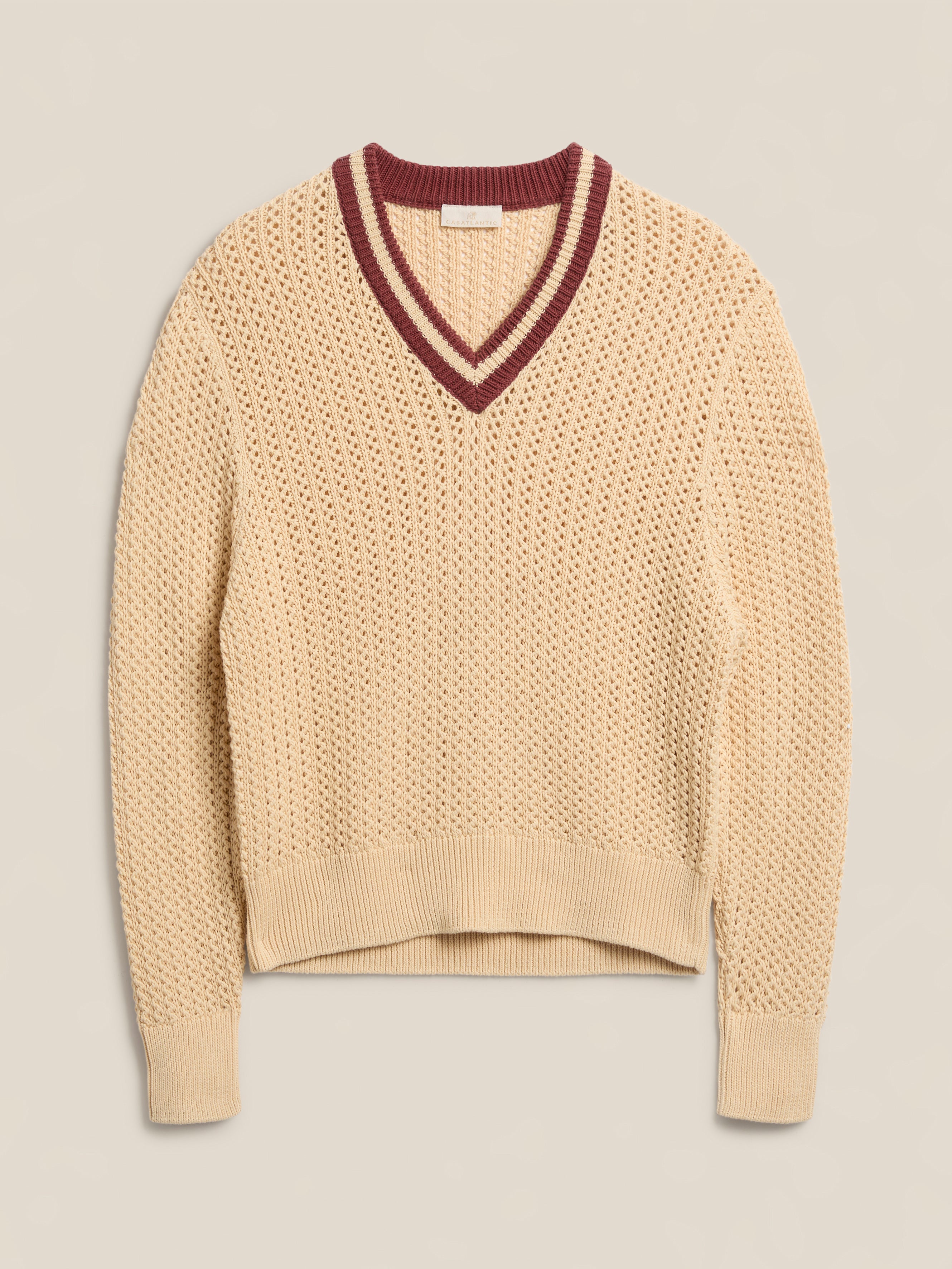 Casablanca | Panna V-Neck Cotton Knit