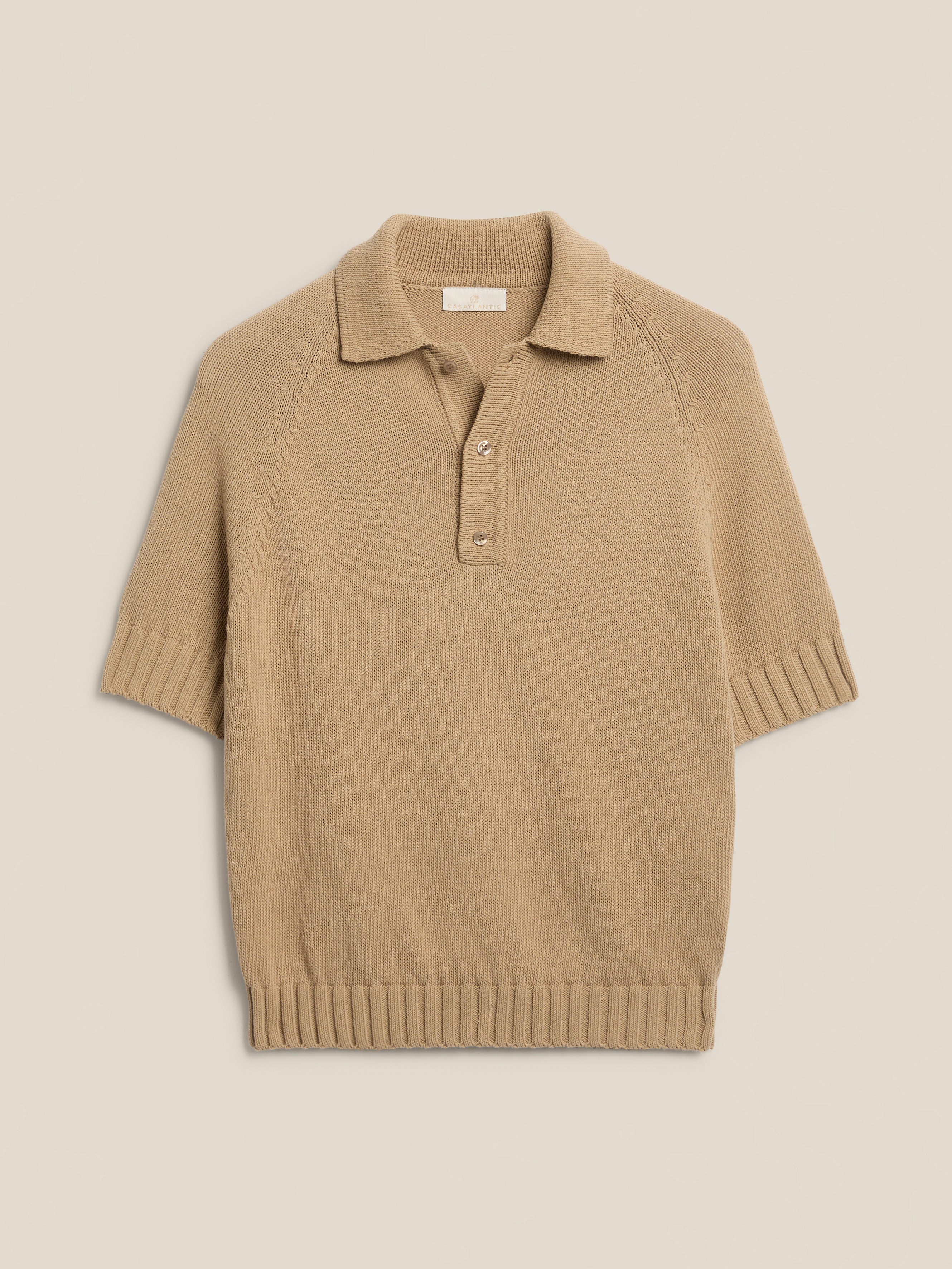 Ahfir | Camel Cotton Knit Polo