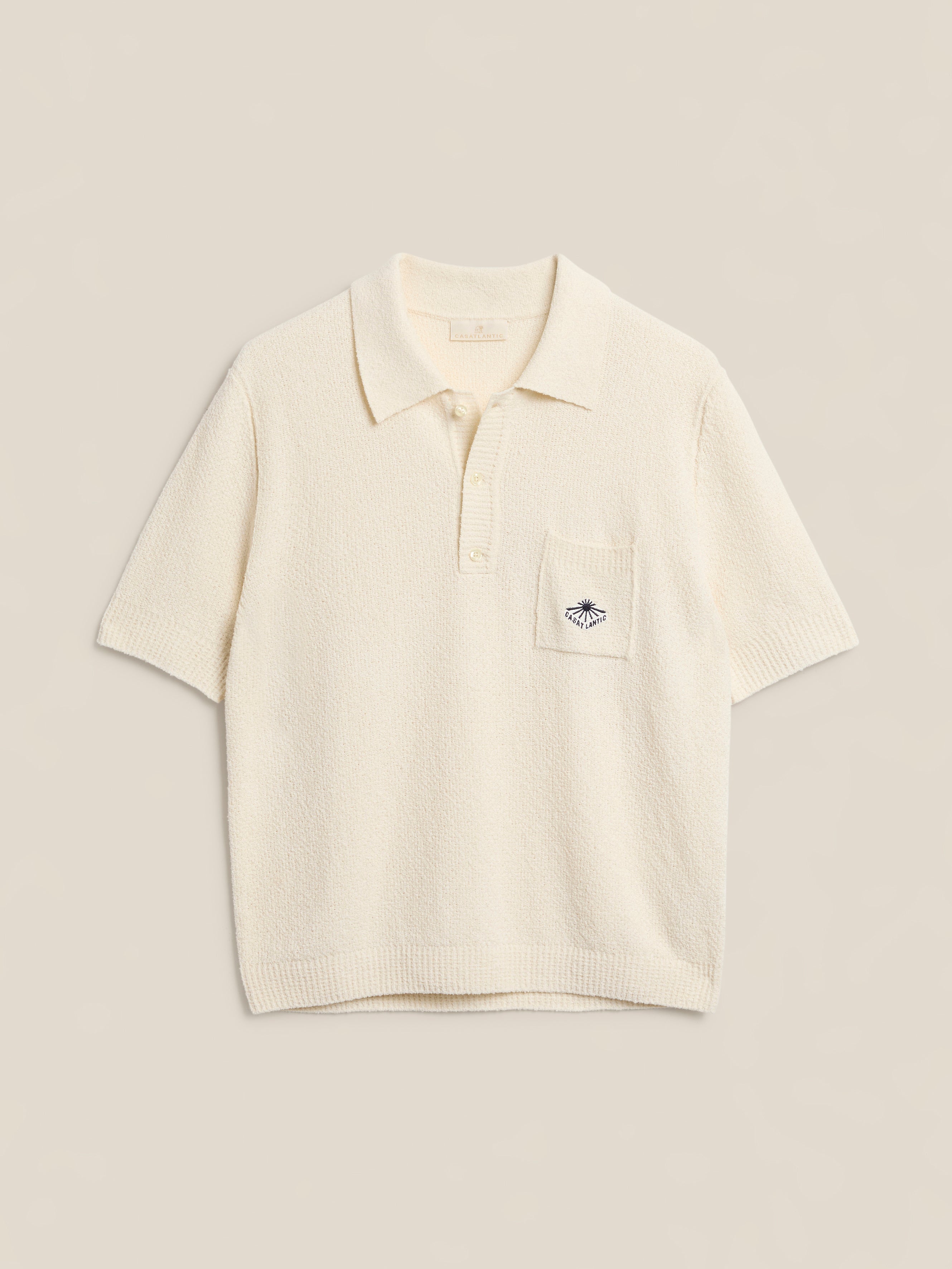 Fès | Ecru Bouclé Knit Polo