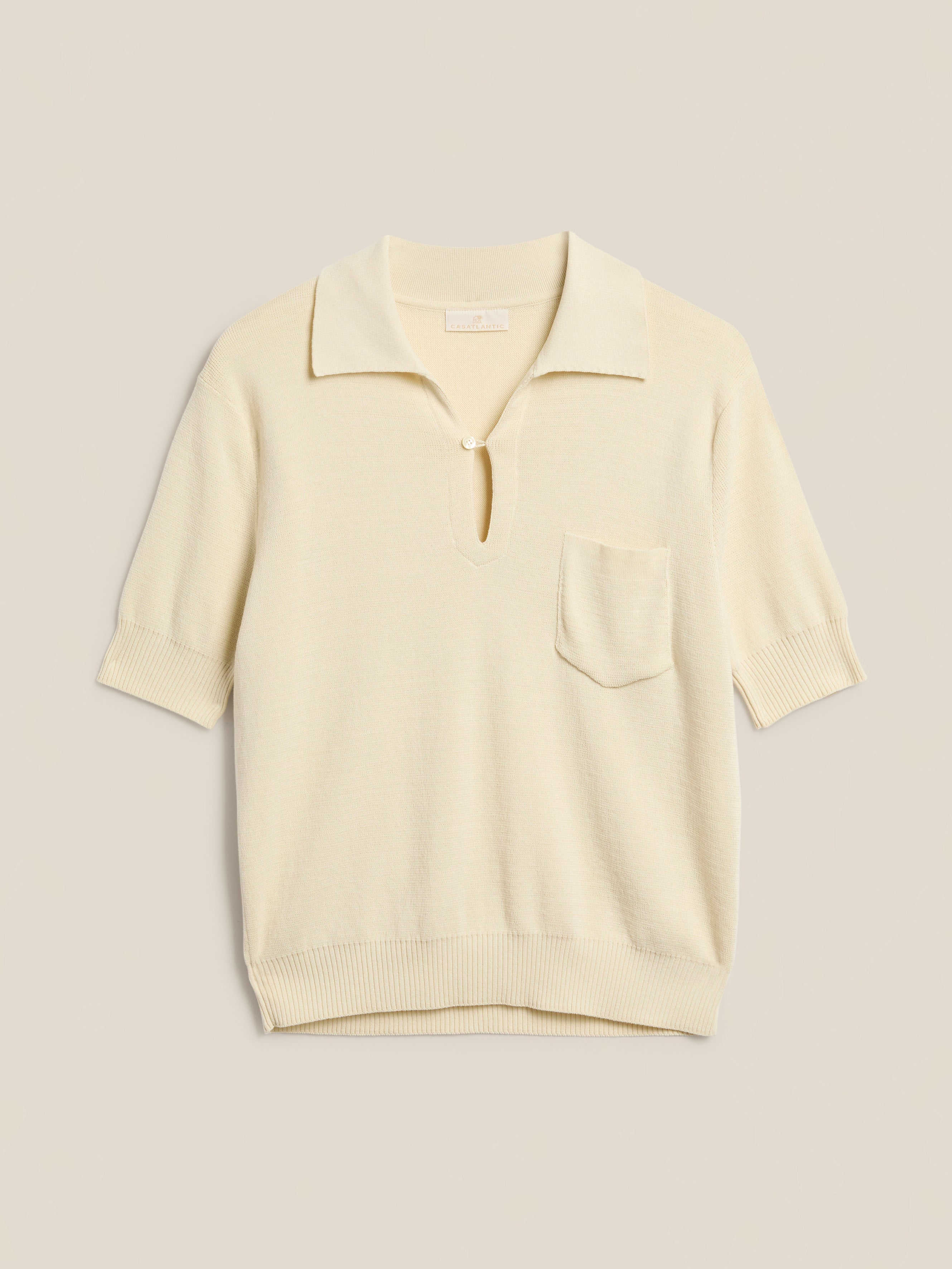 PIMA COTTON KN POLO マスタード Martil | Antique White Cotton Knit Polo