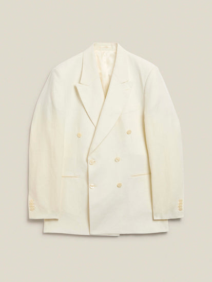 linen dress jacket Linen Double-Breasted Suit Jacket