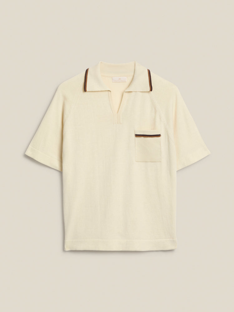 Assilah | Antique White Pocket Polo