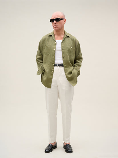 El Jadida | Off White Cotton Trousers